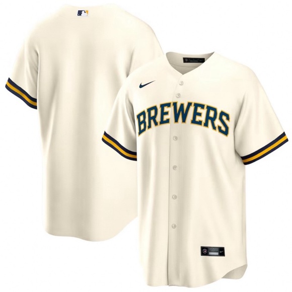 Nike Other - Nike Milwaukee Brewers Baseball MLB Cream Jersey Men’s Size: Large